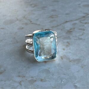 NWOT Sundance Clear Skies Ring, Sky Blue Topaz, Sterling Silver